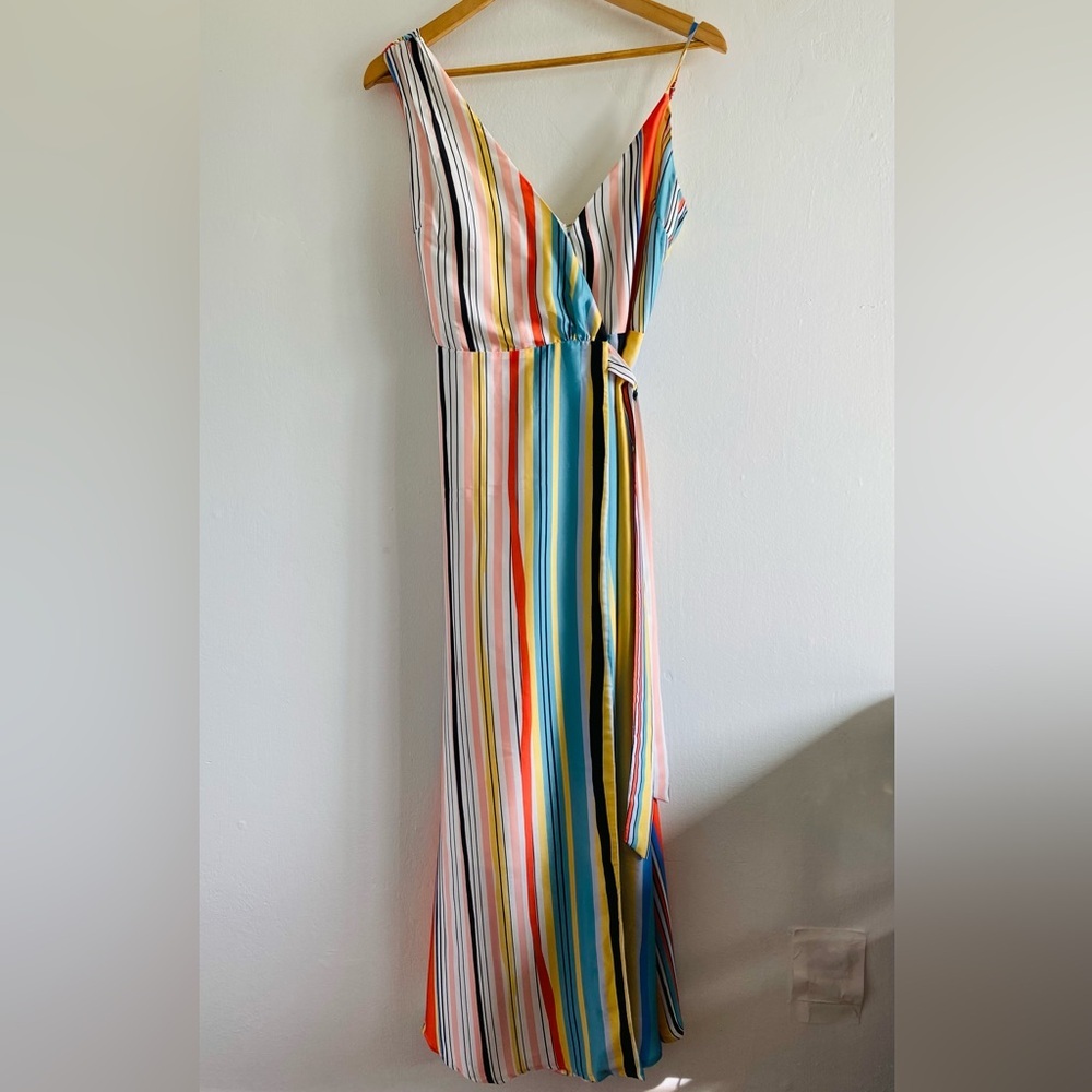 NWT Lovers + Friends Women Montague Maxi Wrap Rainbow Dress Size XS - Picture 3 of 14